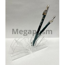 Подставка под карандаши в форме веера из оргстекла на 6 видов